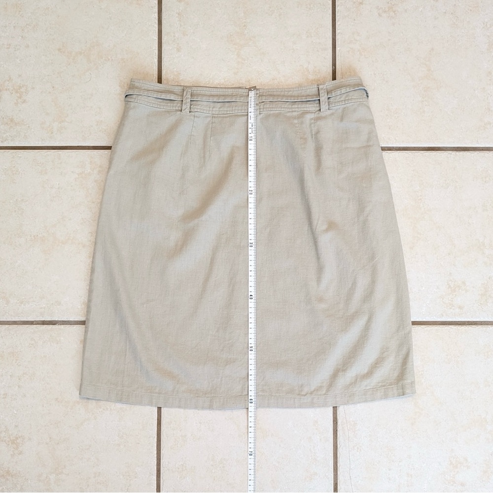 Eddie Bauer Linen & Cotton Size 14 Vintage Button Up A Line Tan Safari Skirt - Picture 12 of 14